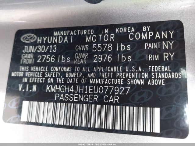KMHGH4JH1EU077927 Hyundai Equus Ultimate