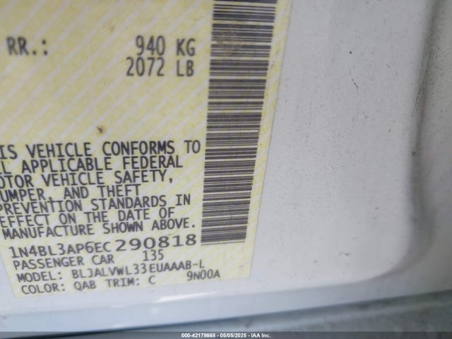 Nissan Altima 3.5 Sl 2014 1N4BL3AP6EC290818 Image 9