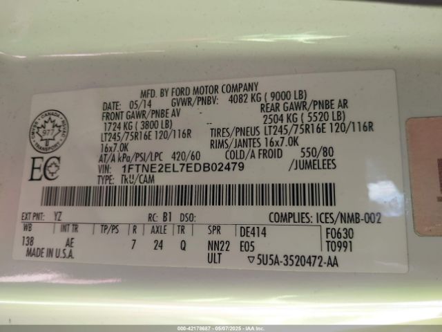 1FTNE2EL7EDB02479 Ford E-250 Commercial