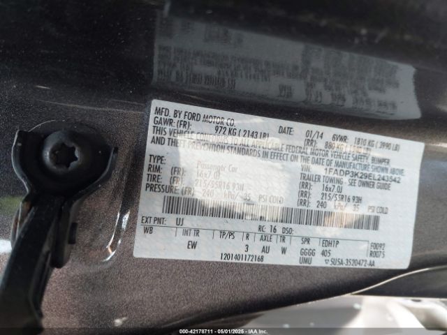 1FADP3K29EL243542 Ford FOCUS SE