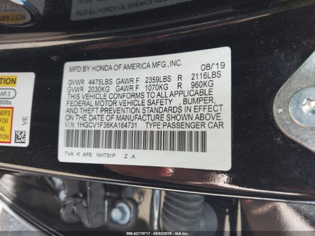1HGCV1F36KA164731 Honda Accord Sport