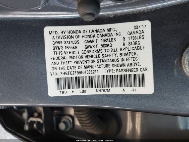 2HGFC2F59HH528211 Honda Civic Lx