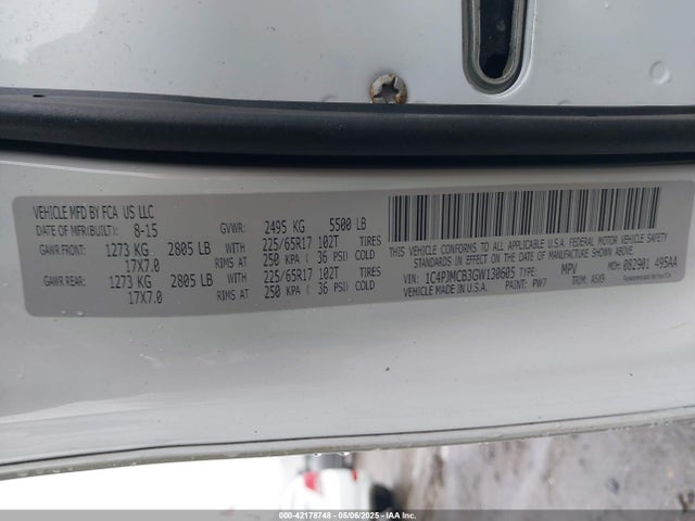1C4PJMCB3GW130605 Jeep Cherokee