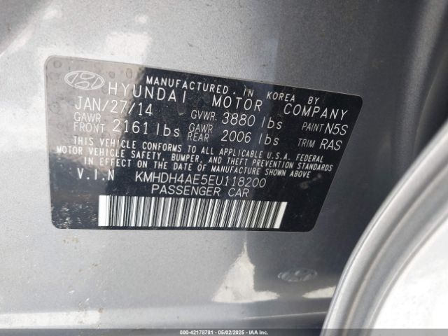 KMHDH4AE5EU118200 Hyundai ELANTRA SE