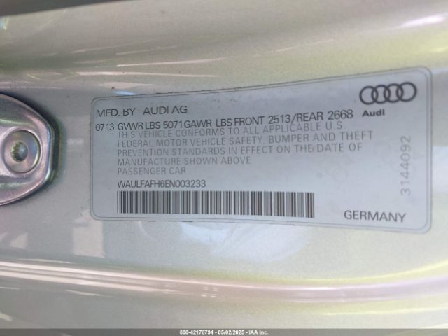WAULFAFH6EN003233 Audi A5 2.0t Premium