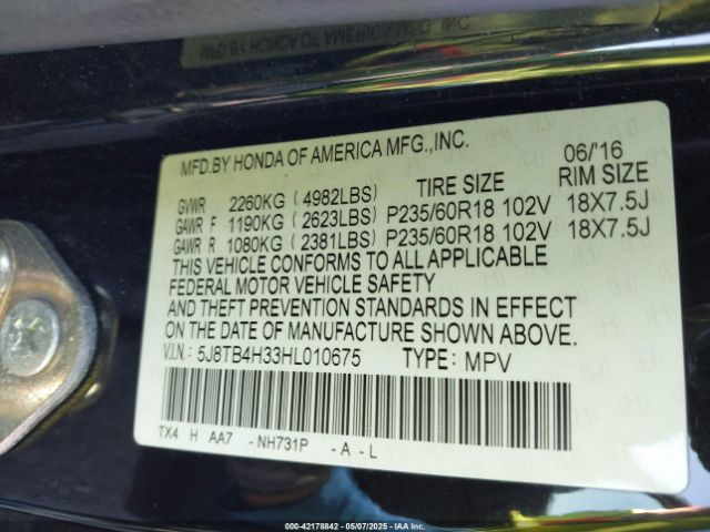 5J8TB4H33HL010675 Acura j35z2