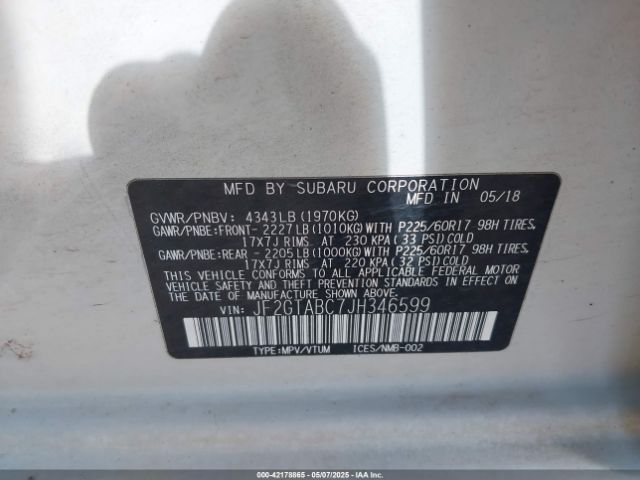 JF2GTABC7JH346599 Subaru naturally aspirated
