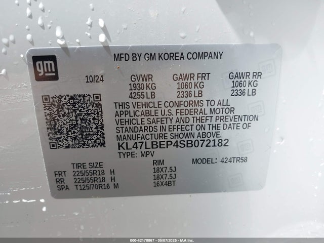 KL47LBEP4SB072182 Buick Envista Sport Touring Fwd