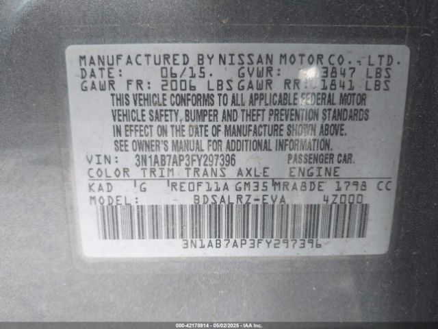 3N1AB7AP3FY297396 Nissan SENTRA SR