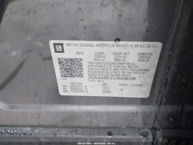 2018 CHEVROLET EQUINOX 3GNAXSEV1JS648190 Photo 8