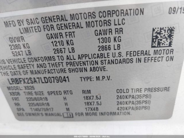 LRBFX2SA7LD079041 Buick Envision Awd Essence