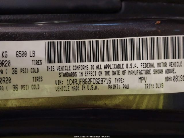 2015 JEEP GRAND CHEROKEE 1C4RJFBG2FC628716 Photo 8
