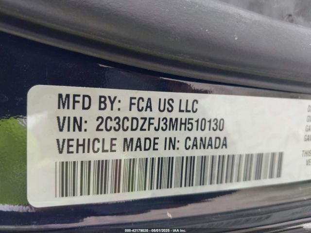 2C3CDZFJ3MH510130 Dodge Challenger R/t Scat Pack Widebody