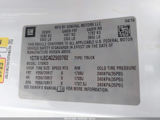 1GTN1LEC4GZ903782 GMC SIERRA 1500