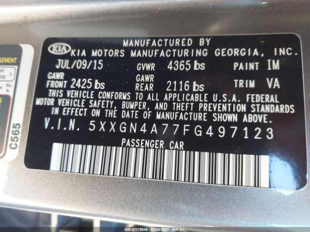 5XXGN4A77FG497123 KIA OPTIMA EX
