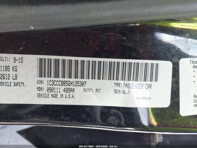 1C3CCCBB5GN125307 Chrysler 200 S