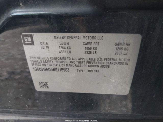 2011 CADILLAC CTS 1G6DP5ED9B0115983 Photo 8