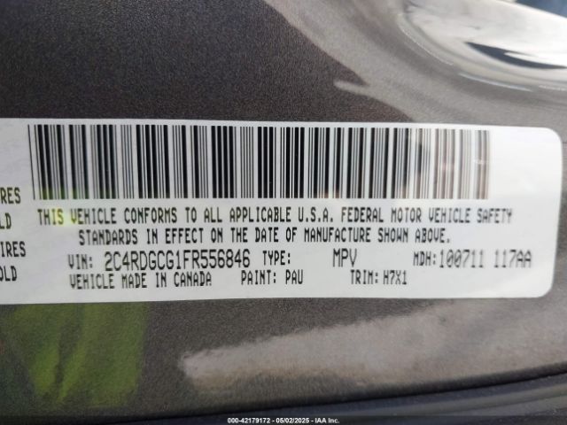 2C4RDGCG1FR556846 Dodge Grand Caravan Sxt