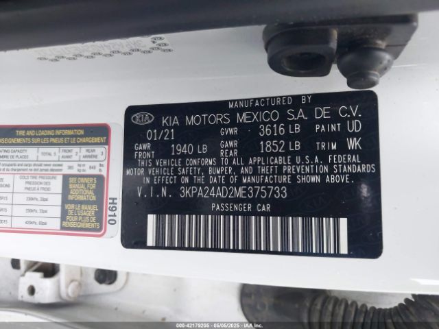 3KPA24AD2ME375733 KIA RIO S
