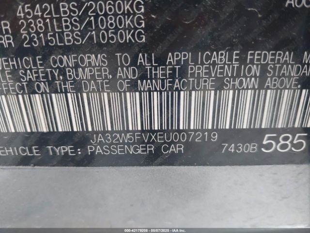 2014 MITSUBISHI LANCER EVOLUTION JA32W5FVXEU007219 Photo 8