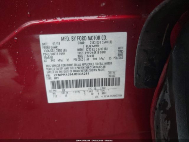 2FMPK4J94JBB35281 Ford EDGE SEL