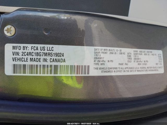 2021 CHRYSLER PACIFICA 2C4RC1BG7MR519024 Photo 8