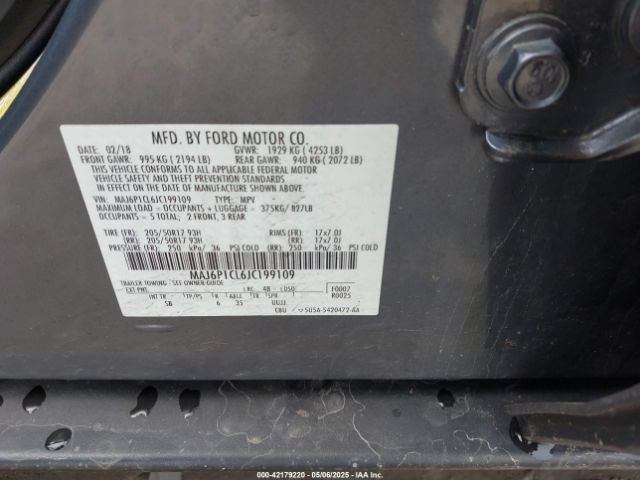 MAJ6P1CL6JC199109 Ford Ecosport Ses