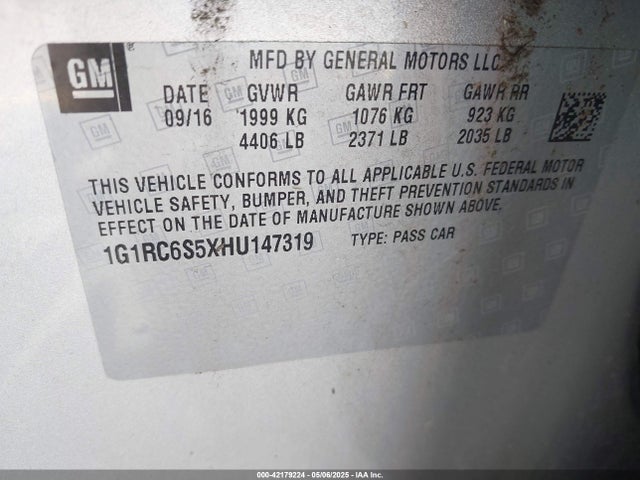 1G1RC6S5XHU147319 Chevrolet l3a - di: direct injectio, vvt: variable valve timing, hybrid, gen 1
