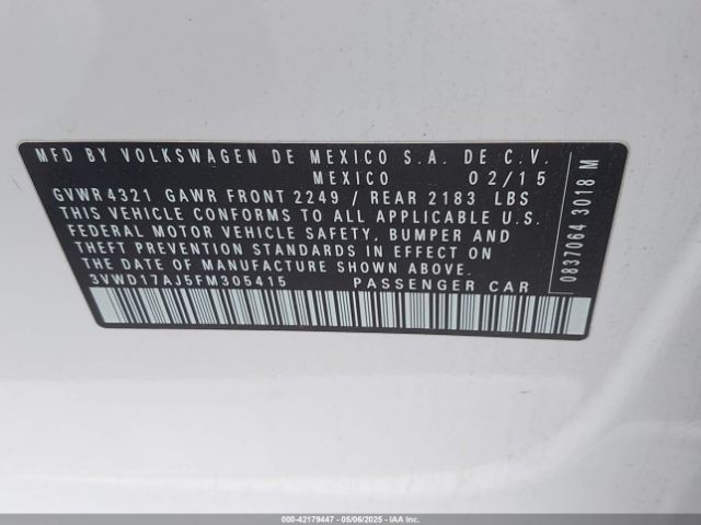 2015 VOLKSWAGEN JETTA 3VWD17AJ5FM305415 Photo 8