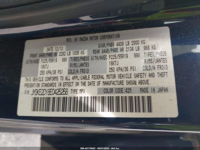 JM3KE2DY8E0425258 Mazda Cx-5 Grand Touring