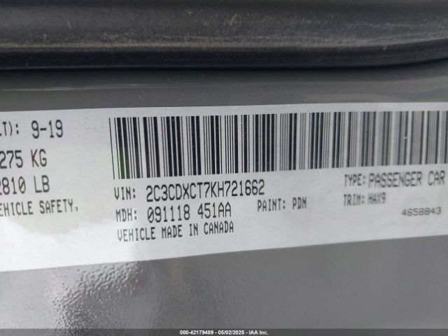 2019 DODGE CHARGER 2C3CDXCT7KH721662 Photo 8