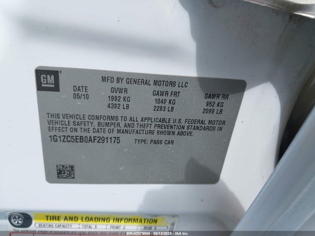 Продаж на аукціоні авто 2010 Chevrolet Malibu Lt, vin: 1G1ZC5EB0AF291175, номер лоту: 42179504