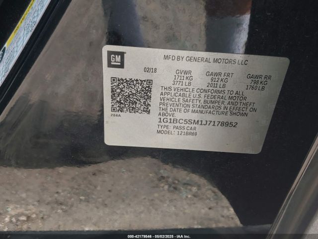 1G1BC5SM1J7178952 Chevrolet Cruze Ls Auto