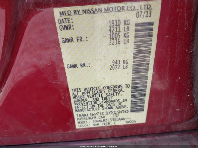 1N4AL3AP7EC101900 Nissan Altima 2.5 S
