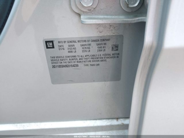 2G1105SA8G9164239 Chevrolet IMPALA 1LT