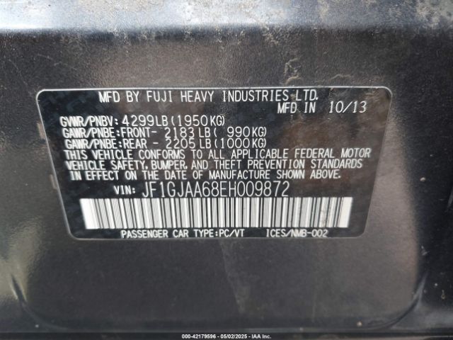JF1GJAA68EH009872 Subaru Impreza 2.0i