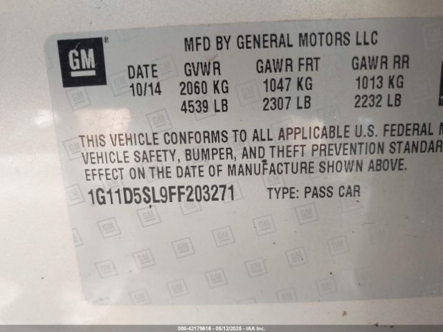 1G11D5SL9FF203271 Chevrolet MALIBU 2LT