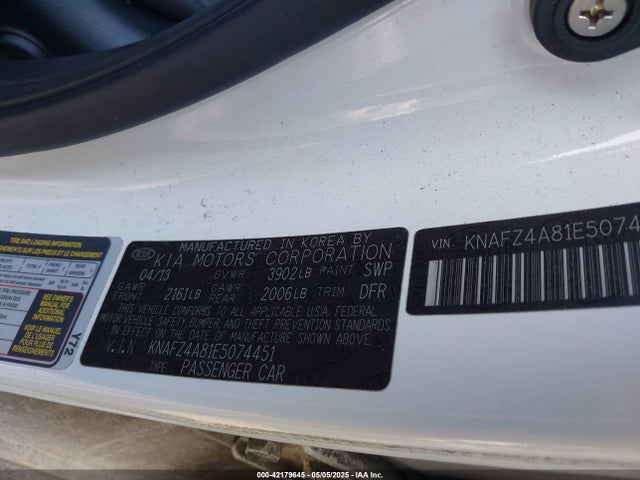KNAFZ4A81E5074451 KIA FORTE EX