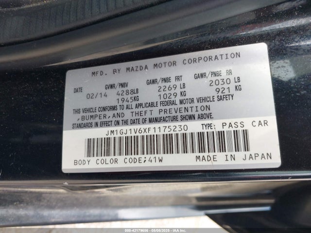 JM1GJ1V6XF1175230 Mazda Mazda6 I Touring
