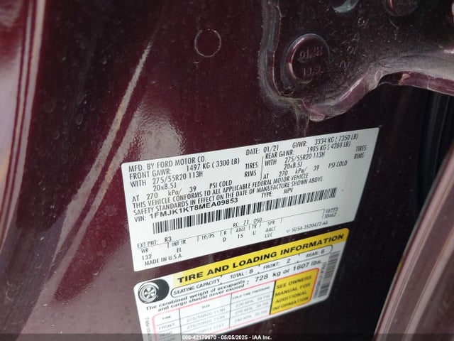 1FMJK1KT8MEA09853 Ford 3.5l gtdi