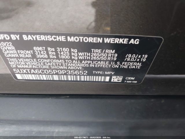 5UXTA6C05P9P35652 BMW X5 Phev Xdrive45e