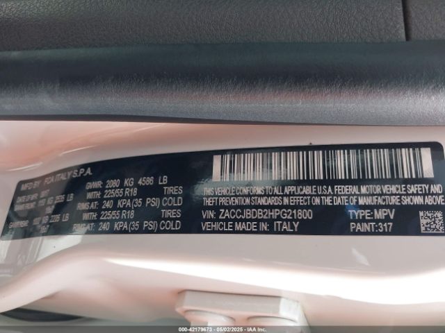 ZACCJBDB2HPG21800 Jeep Renegade Limited 4x4