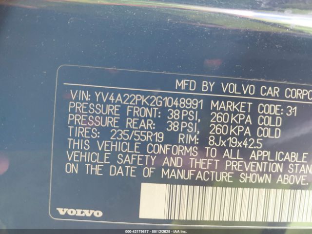 2016 VOLVO XC90 YV4A22PK2G1048991 Photo 8