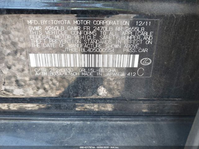 2013 LEXUS GS 350 JTHCE1BL4D5000554 Photo 8