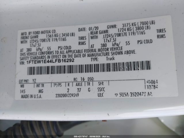 1FTEW1E44LFB16292 Ford F-150 Xlt