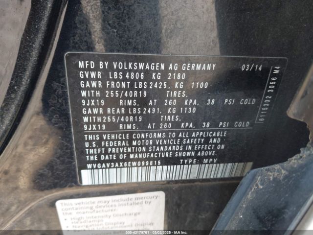 WVGAV3AX6EW099815 Volkswagen Tiguan R-line