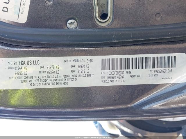1C3CDFBB2GD717848 Dodge DART SXT