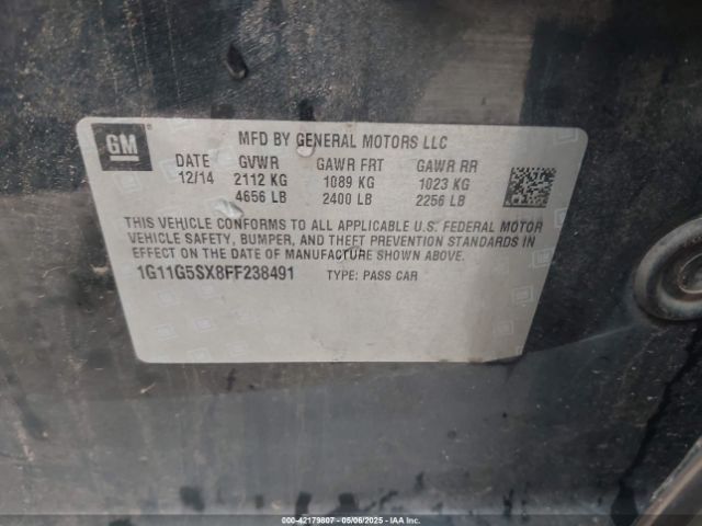 1G11G5SX8FF238491 Chevrolet Malibu 2lz