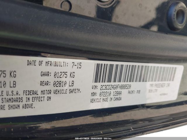 2C3CDZAG0FH888520 Dodge Challenger Sxt