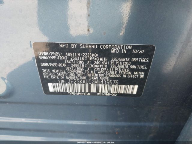 JF2SKAUC2MH439576 Subaru na u5